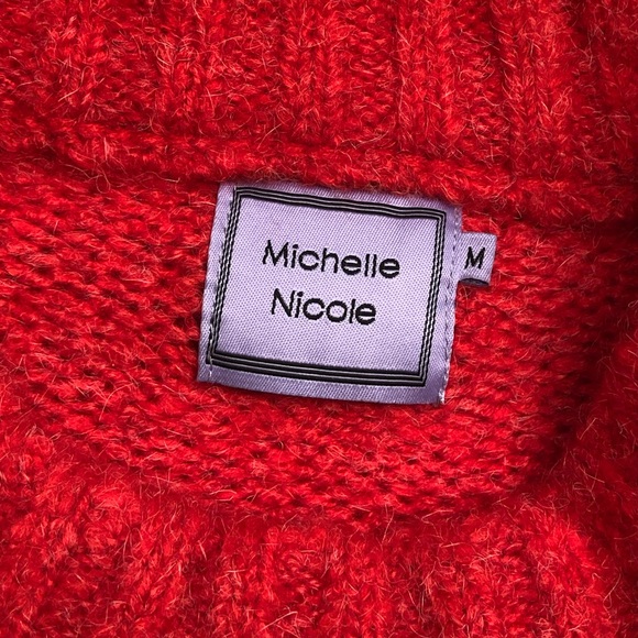 MICHELLE NICOLE Rich Red Crew Neck Warm Knit Sweater - Picture 6 of 8
